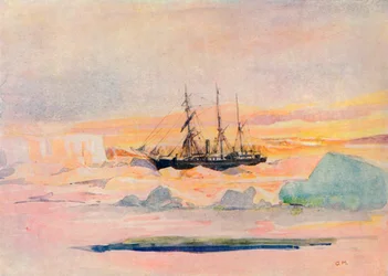 Le navire de Shackleton, le Nimrod, dans le détroit de McMurdo, 1909
