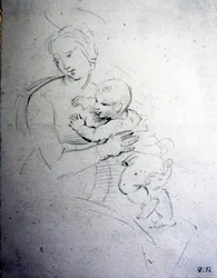 Une mère et son enfant - étude pour les Anciens
