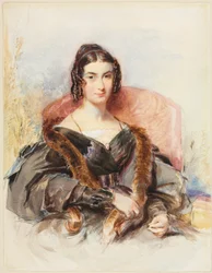 Portrait de femme, vers 1830-1835 (aquarelle avec graphite rehaussé de peinture blanche)