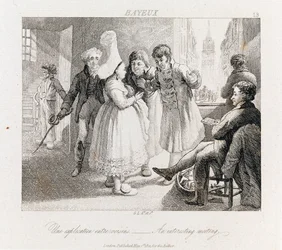 Rencontre intéressante - Bayeux, c.1821 (gravure)