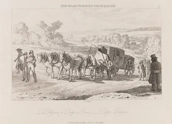 Route de Rouen depuis Dieppe, Diligence, c.1821