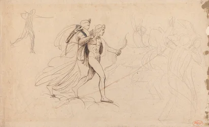Apollo et Diana pour "La destruction des enfants de Niobé".