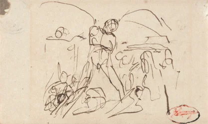 Composition figurative ; peut-être Samson et Dalila