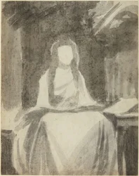 Étude de portrait de Lady Hamilton en Sainte Cécile