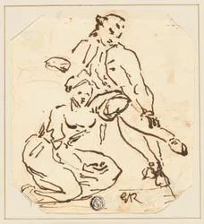 Homme et femme assis