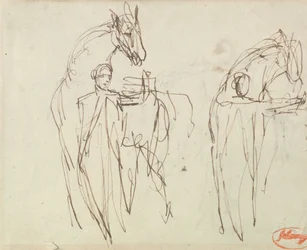 Esquisses pour un homme avec un cheval