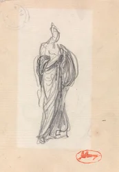 Femme debout aux drapés classiques
