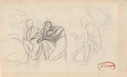 Trois figures agenouillées