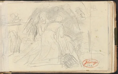 Deux personnages soulevant un personnage allongé