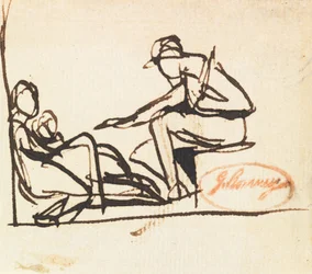 Deux personnages assis