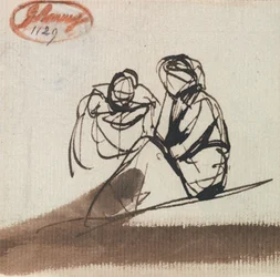 Deux personnages assis