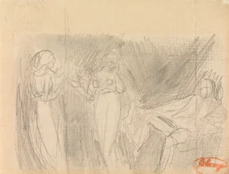 Deux femmes et un homme assis