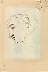 Tête de femme de profil