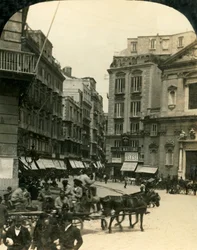 Piazza et église de San Ferdinando, Naples, Italie, vers 1909
