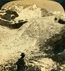 Les chutes de glace de Hochstetter, Nouvelle-Zélande, vers 1909