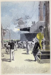 Un premier coup à blanc part de la tourelle (page 277) dans « L