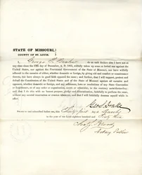 Serment de loyauté de George S. Drake du Missouri, Comté de St. Louis