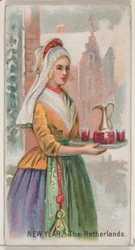 Nouvel An, Pays-Bas, de la série Holidays N80 pour les cigarettes Duke, 1890