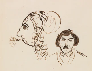 Autoportrait avec portrait de Delacroix, vers 1845