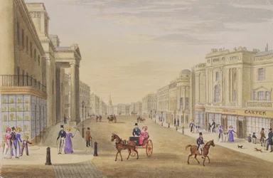 Regent Street, vue vers le nord depuis Hanover Street, c.1830