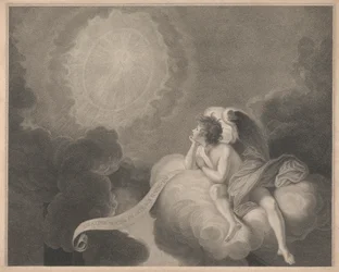 Fenêtre ouest de la chapelle, New College Oxford, ange contemplant le mystère de la croix