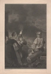 Fenêtre ouest de la chapelle, New College Oxford : berger et chien, partie de la fenêtre de la Nativité