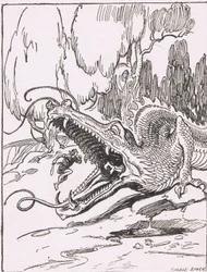 Les dents du dragon : Il se précipita sur le monstre et se jeta dans sa bouche cavernicole
