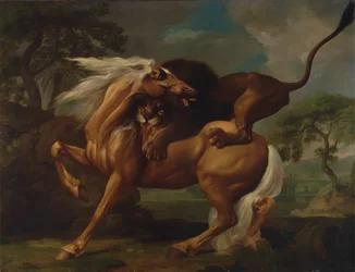 Un lion attaquant un cheval, 1762