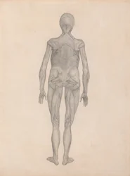 Figure humaine, vue postérieure (étude finie pour une plaque non publiée)