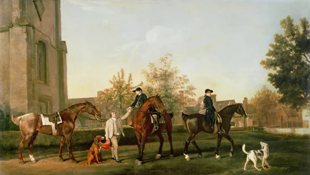 Les serviteurs de chasse de Lord Torrington partant de Southill, Bedfordshire, vers 1765-8