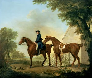 Les chasseurs de M. Crewe avec un palefrenier près d