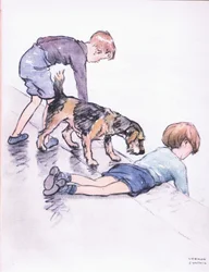 Pêche, depuis le quai, tiré de Mudlarks publié par Collins