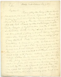 Lettre incomplète [de G.W. Featherstonhaugh], Decatur, NC, à Col. Abert [John James Abert], 19 juillet 1837