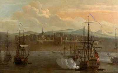 Peinture du Fort St George à Madras, Inde, en 1731