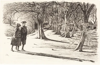 Deux enfants dans la neige