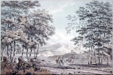 Paysage avec rivière et figures