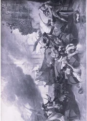 La bataille de La Hogue, 23-24 mai 1692 : Destruction de la flotte française, illustration de British Battles on Land and Sea, 1915