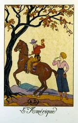 Amérique, illustration pour un calendrier de 1921