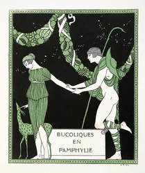 Bucoliques en Pamphylie, illustration des Chansons de Bilitis, par Pierre Louÿs, pub. 1922