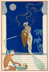 Égypte. Un personnage égyptien et un musicien.