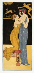 La Désir, illustration de Les Chansons de Bilitis, par Pierre Louÿs, pub. 1922
