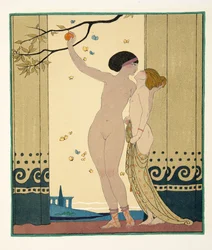 Les Conseils, illustration de Les Chansons de Bilitis, par Pierre Louys, pub. 1922