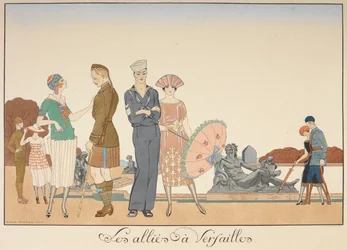 Les alliés à Versailles. Diverses représentations de soldats des alliés.