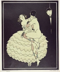 Tamara Karsavina (1885-1978) en Colombine et Vaslav Nijinsky (1890-1950) en Arlequin dans 