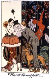Baisemain, élégance nocturne à Paris, gravure 1917