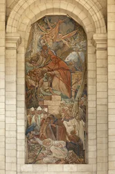 Cathédrale. Ancienne église abbatiale (Abbaye Saint-Vaast). Intérieur. Transept sud. Peinture murale.