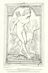 Actéon, héros de la mythologie grecque, camée par le sculpteur français Emile Soldi