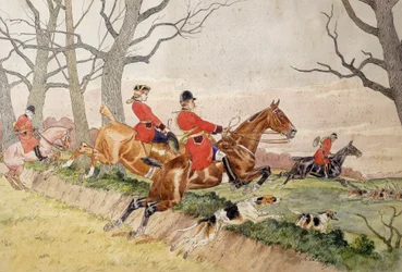 Chasse - dessin de Georges La Roque, vers 1900