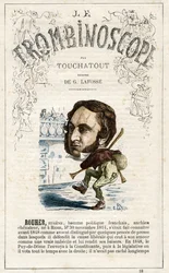 Eugène ROUHER (1814-1884) - illustration du "Trombinoscope", périodique politique satirique de Léon-Charles Bienvenu, dit Touchatout (1835-1910) monographie N. 18, Imprimerie Vallee, Paris