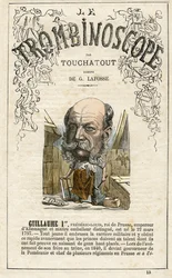 Guillaume Ier - GUGLIELMO I - illustration du "Trombinoscope", périodique politique satirique de Léon-Charles Bienvenu, dit Touchatout (1835-1910) monographie N. 13, Paris